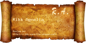 Rikk Agnella névjegykártya